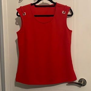 *BRAND NEW* Red sleeveless top w/ shoulder detail